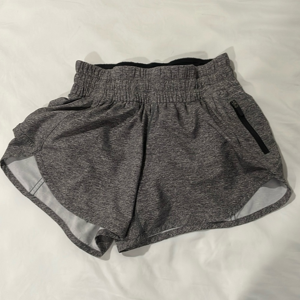 Gray Lululemon track that shorts size 4